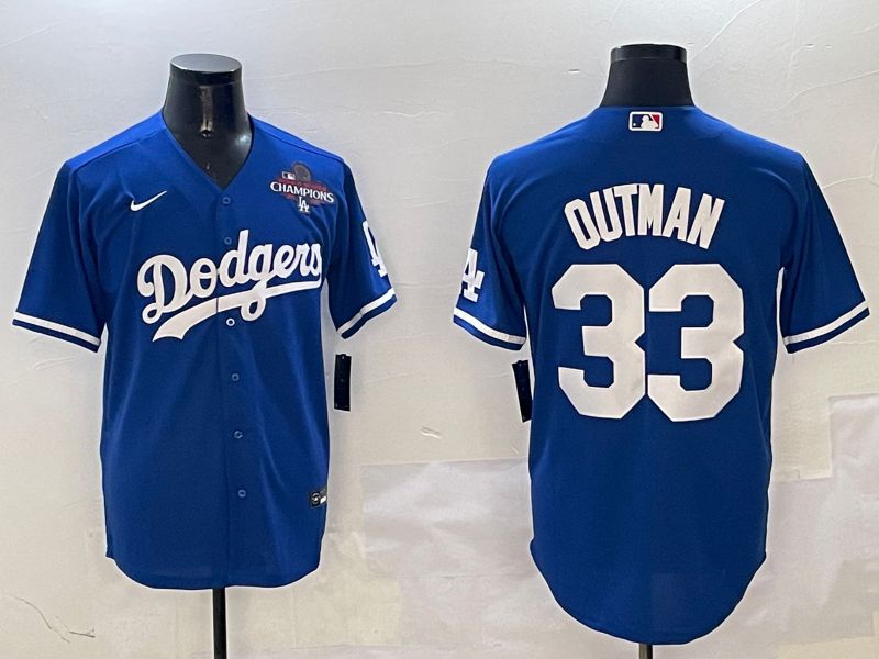 Men Los Angeles Dodgers #33 Outman Blue Game 2025 Nike MLB Jersey style 4